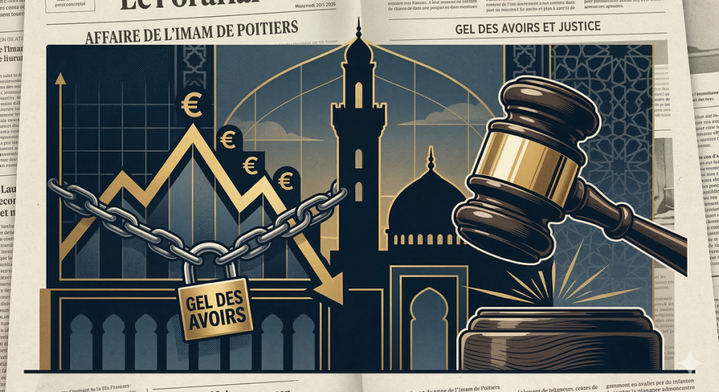 mosquée-poitiers Illustration symbolique de l'affaire Boubaker El Hadj Amor à Poitiers : mosquée, justice et finances.