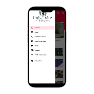 Liste d'onglets application UnivPoitiers