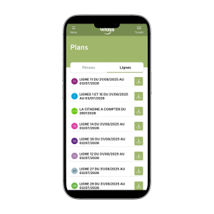 Page liste des lignes de bus Vitalis