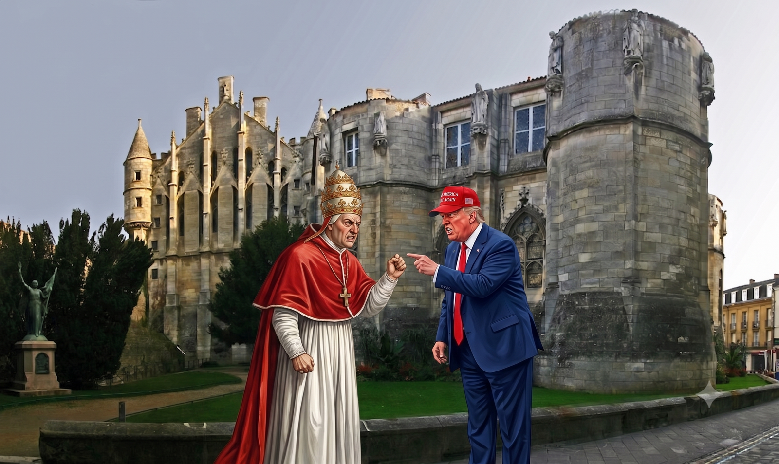 pape leon et donald trump à poitiers