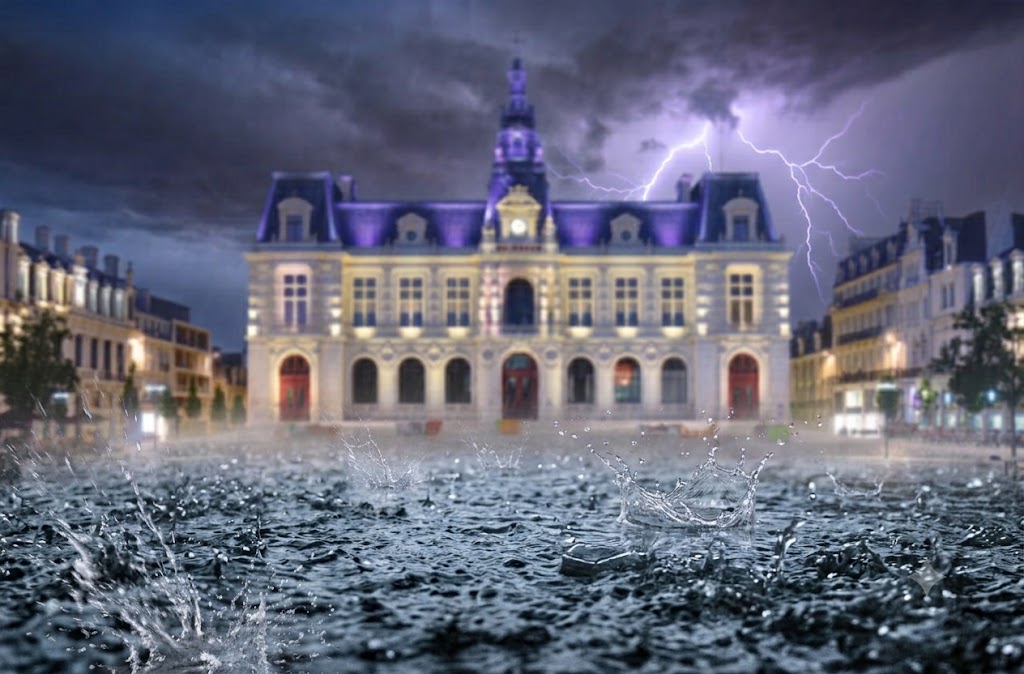 Hotel de Ville de Poitiers sous l'orage